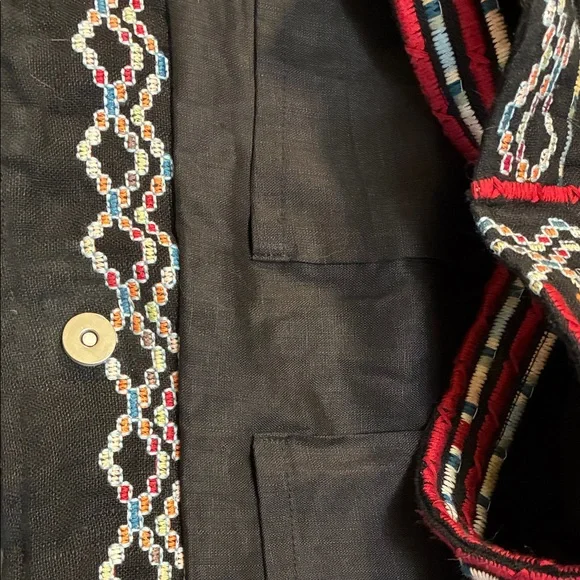 NWOT Johnny Was Black Embroidered Floral Hobo Shoulder Bag - Picture 6 of 12